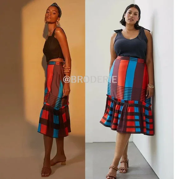 Anthropologie Eva Franco Flounced Midi Skirt - Picture 2 of 9